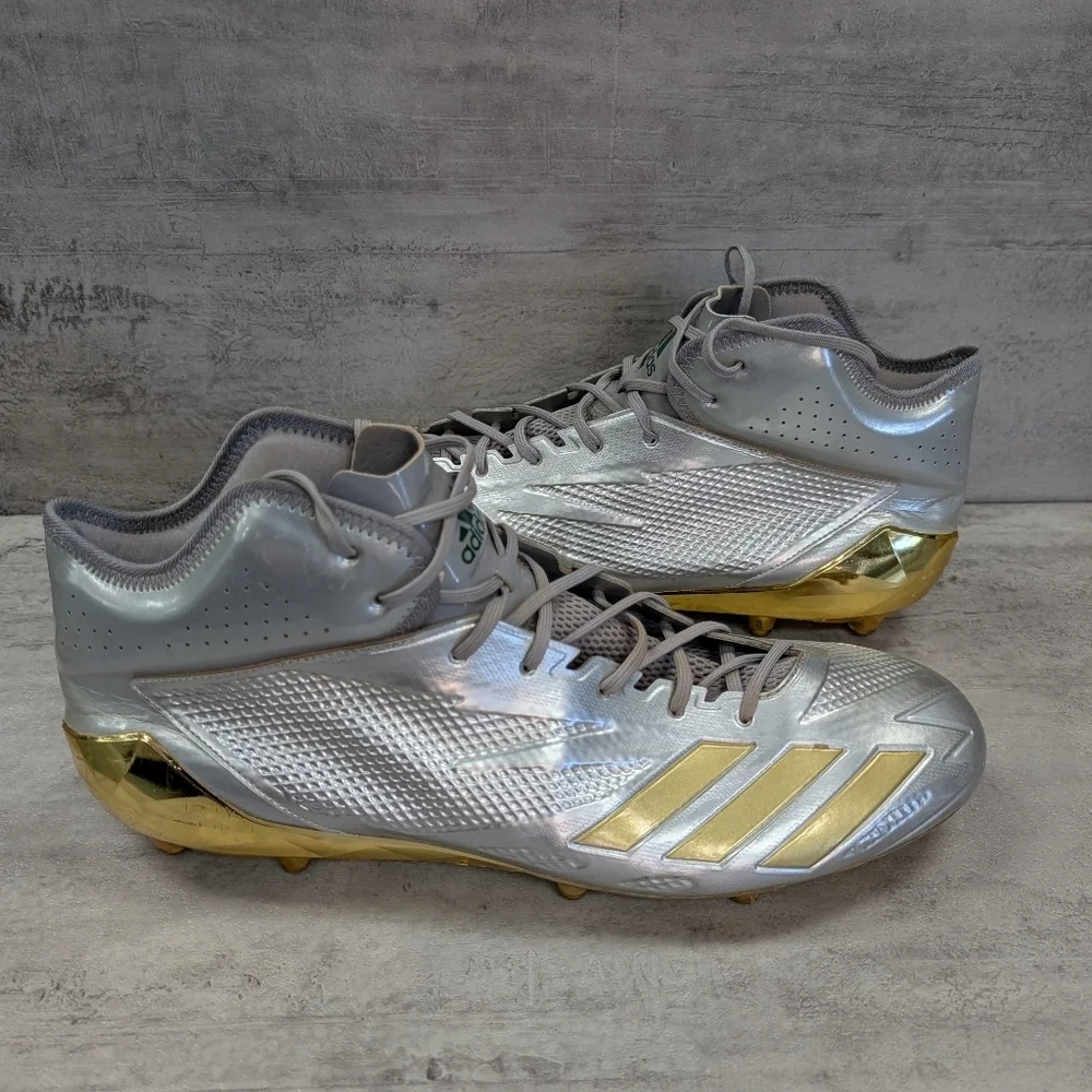 Adidas Adizero Impact American Football Cleats Silver Gold Men's Size 15